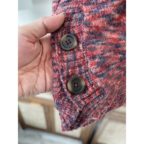 Madewell Space-Dyed Birchmont Side-Button Pullover Sweater Spacedye Sangria XS - Picture 5 of 11